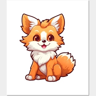 cute and mischievous fox with a fluffy tail Posters and Art